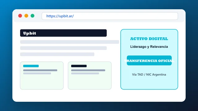 Vista del activo digital estratégico upbit.ar y transferencia formal